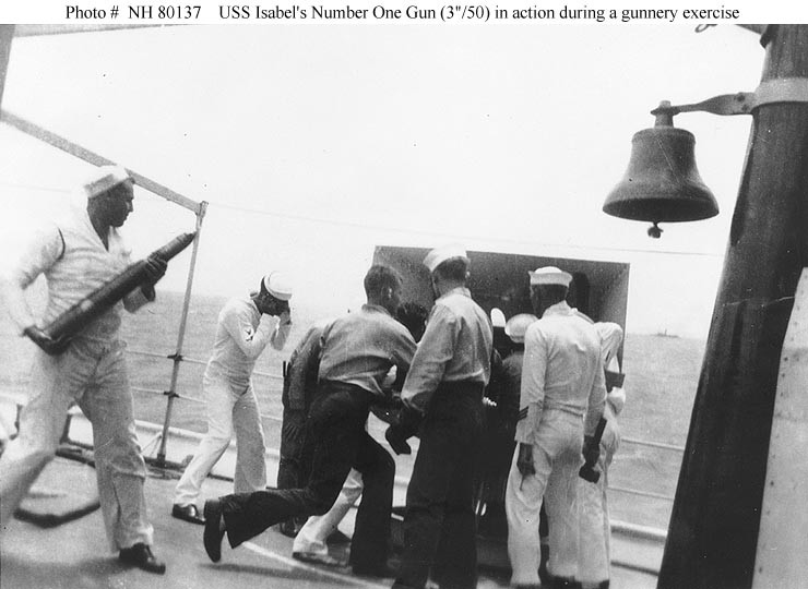 USS Isabel (PY 10) gunnery exercise, circa 1933 - 1934