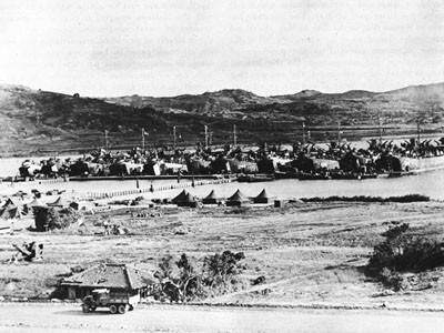 Yonabaru Pier in Operation, July 23, 1945.
