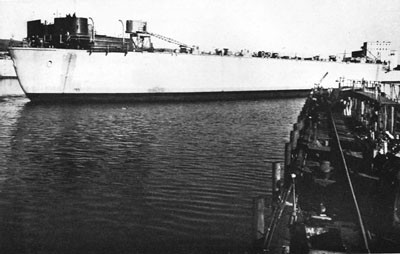 ARD-14. Photograph taken during the launching of the dock, November 6, 1943.