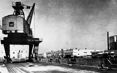 Crane, Drydock, and Sheet Metal Shop, Bayonne Annex of the New York Navy Yard.