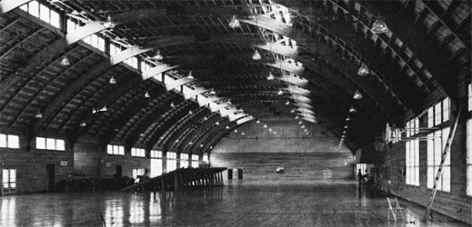Interior of South Drill Hall, Camp Parks. 