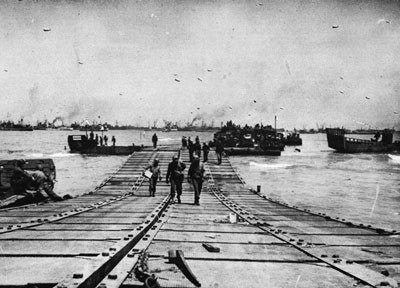 Pontoon Causeway in Use in the Normandy Invasion.