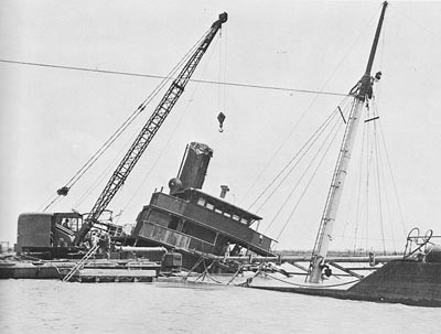 Pontoon Crane in Action at Port Lyautey.