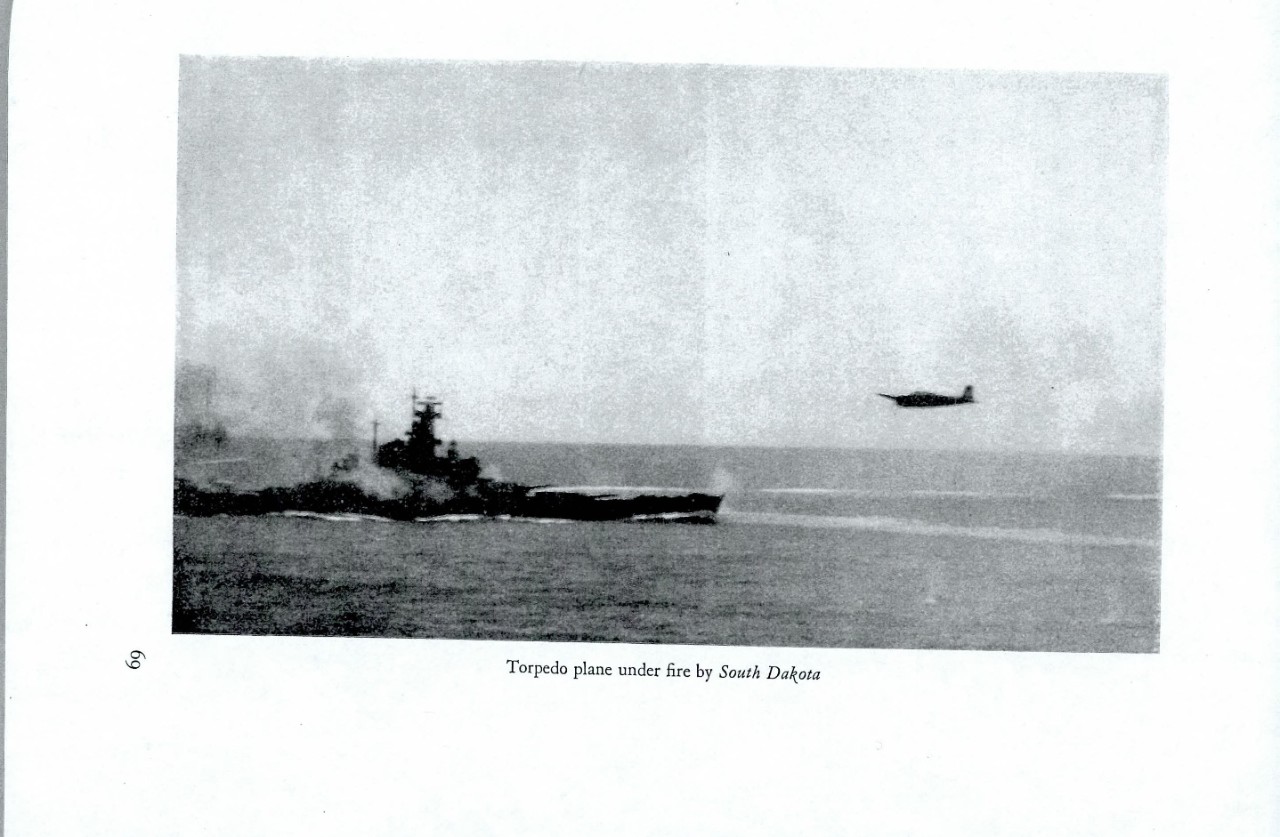 Torpedo plane under fire by South Dakota