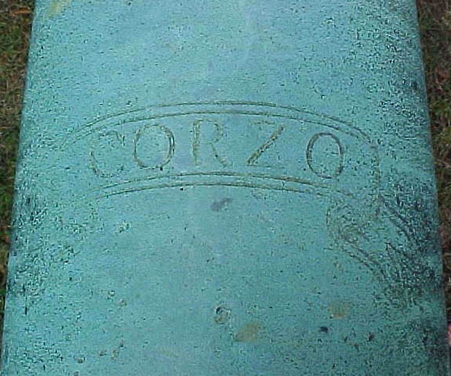 Close up of No.10 showing name CORZO (the male roe deer, with the connotation of swiftness).