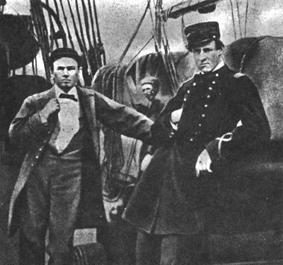 Photo of Lieutenants Armstrong and Sinclair aboard Alabama 