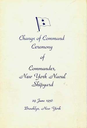 Image of the cover of a Change of Command ceremony brochure.