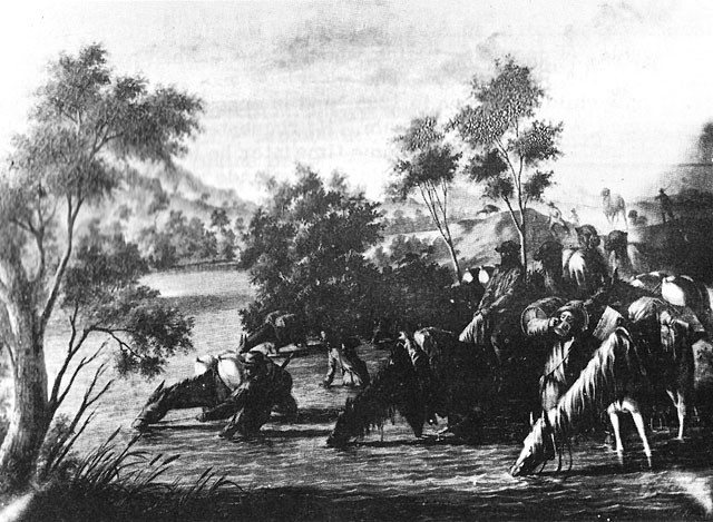 Image of another scene of Edward F. Beale's Camel Expedition, 1856