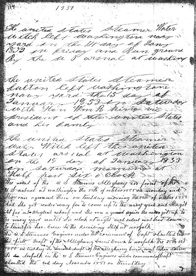 Page 119 of the Michael Shiner Diary