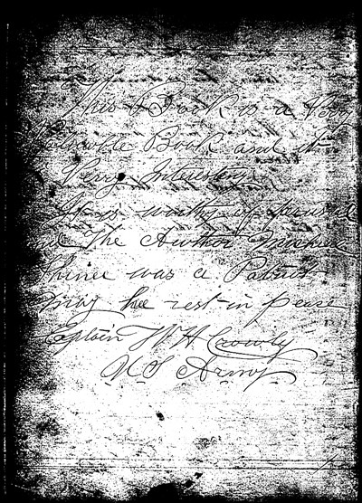 Letter from Captain W.H. Crowly