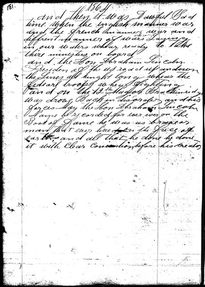 Page 181 of the Michael Shiner Diary