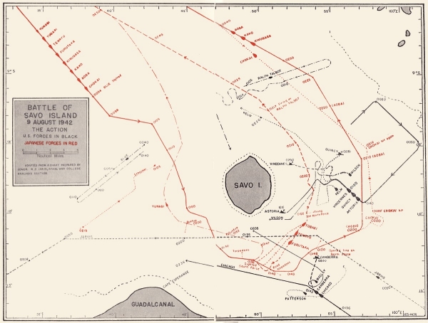 Figure 4 - Map of the Battle of Savo Island