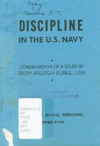 Image of cover - Discipline in the U.S. Navy