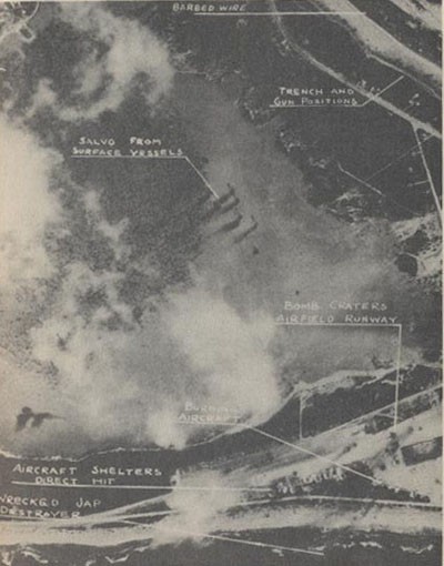 Wake Island during the bombardment of February 24, 1942