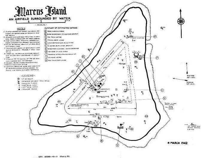 Marcus Island - an airfield surrounded by water - chart