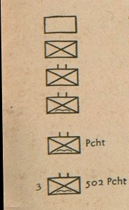 Image of 6 unit signs, Description below.