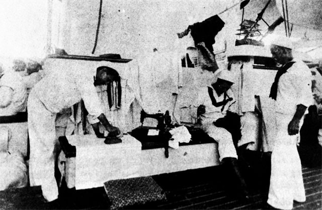 Ropeyarn Sunday in the USS OLYMPIA, 1898