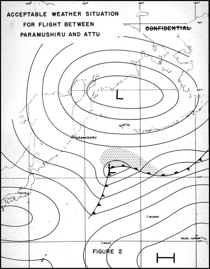 Acceptable Weather Situation for Flight Between Paramushiru and Attu. 