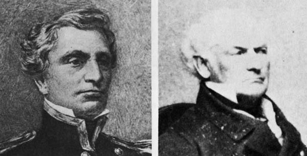 (l. to r.) Commodore Josiah Tattnall, CSN, and Captain Hiram Paulding, USN.