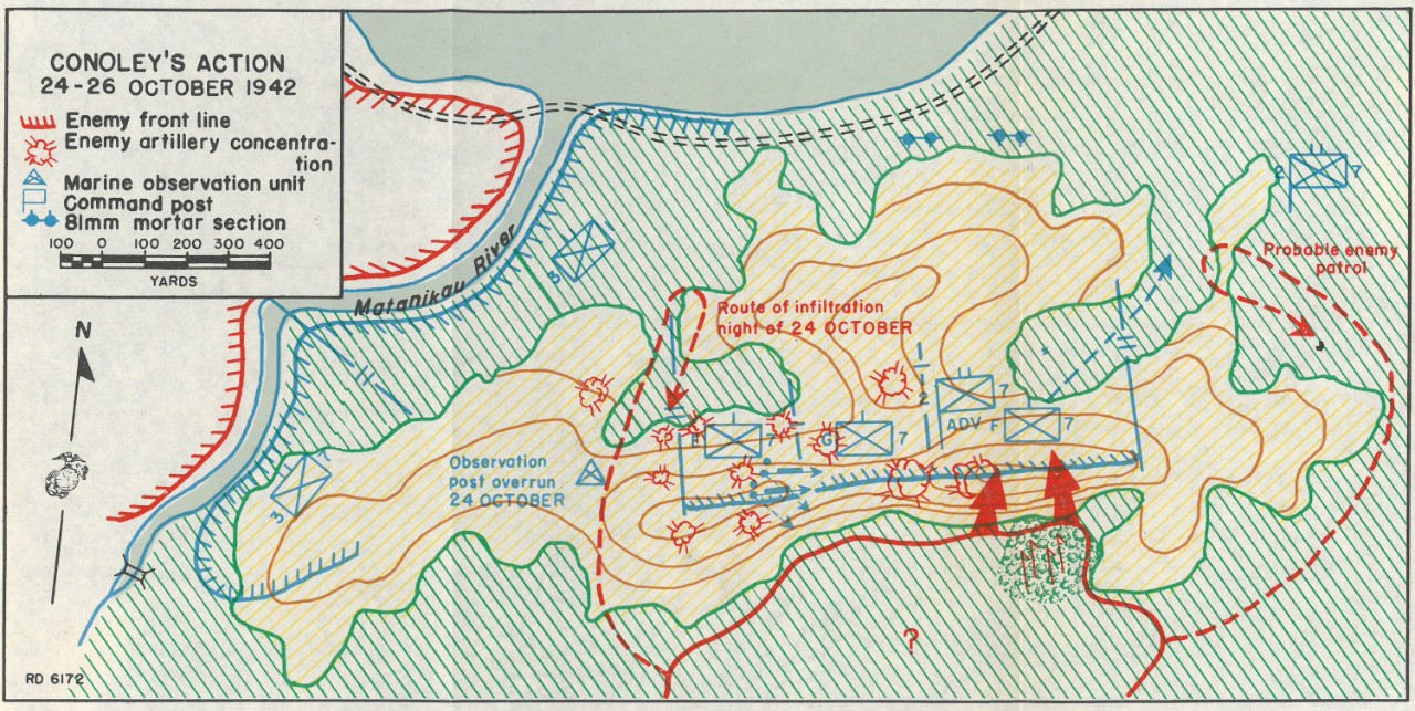 Map 13: Conoley's Action, 24-26 October 1942.