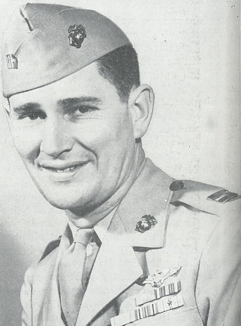 CAPT J. J. FOSS, of VMF-121, received the Medal of Honor for outstanding heroism as a fighter pilot during the Guadalcanal campaign.
