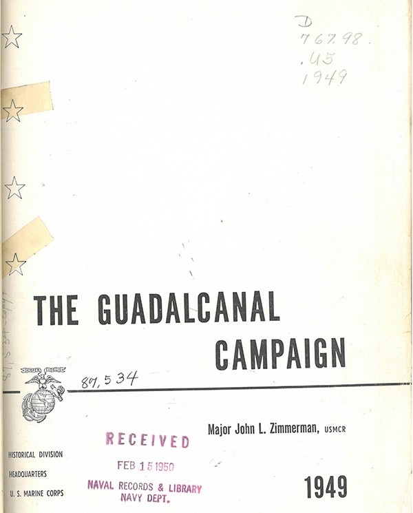 Cover page image to "The Gudalcanal Campaign"
