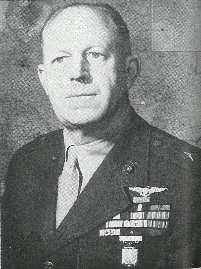 COL MERRITT A. EDSON, whose defense of the Ridge saved Henderson Field, was subsequently awarded the Medal of Honor for his heroism and skill.