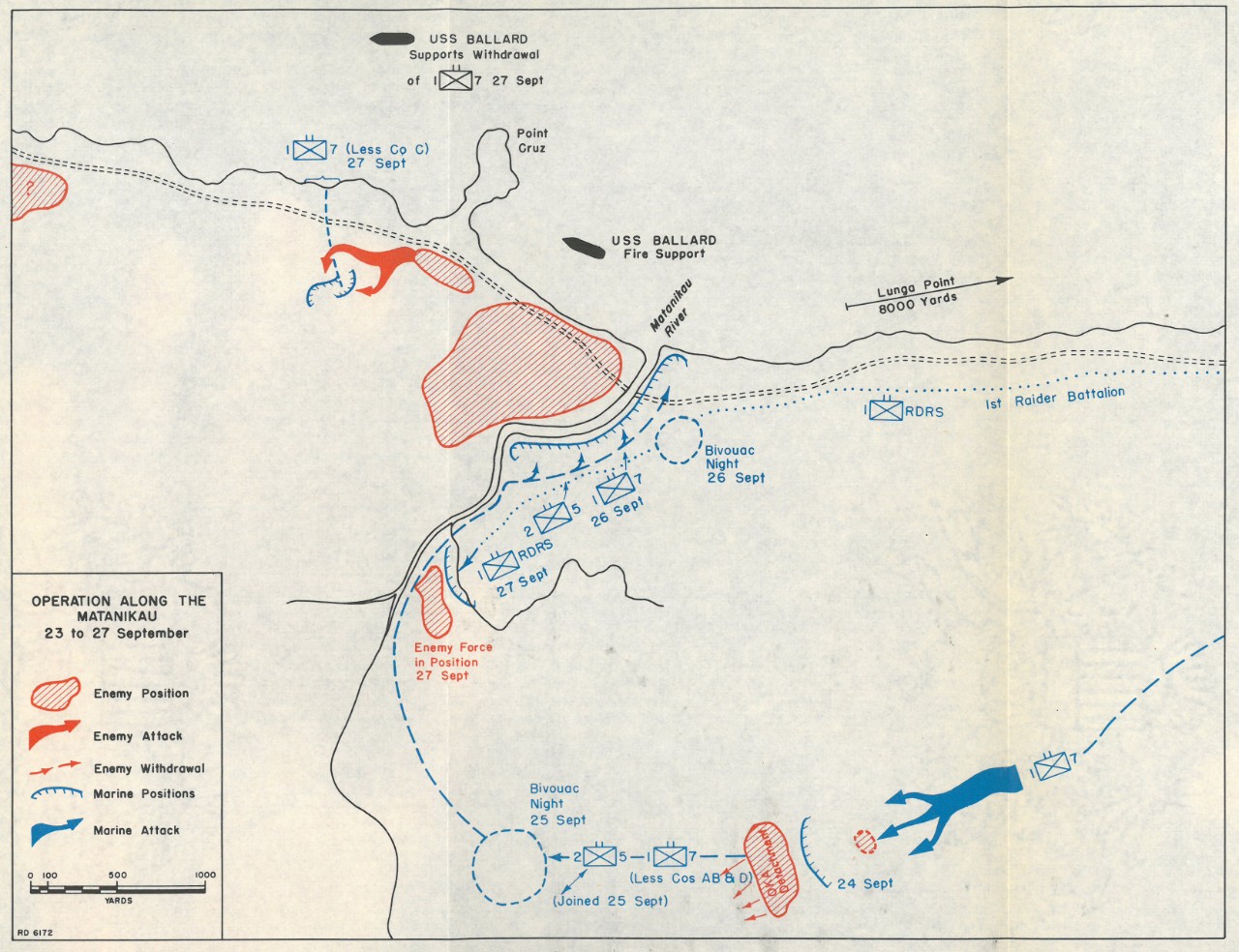 Map 11: Operation Along the Matanikau, 23 to 27 September.