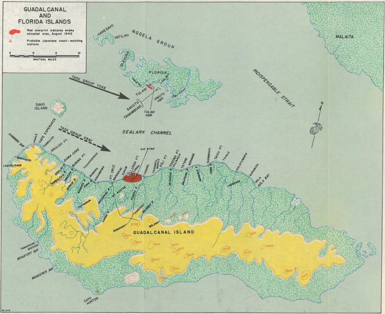 Map 1: Guadalcanal and Florida Islands