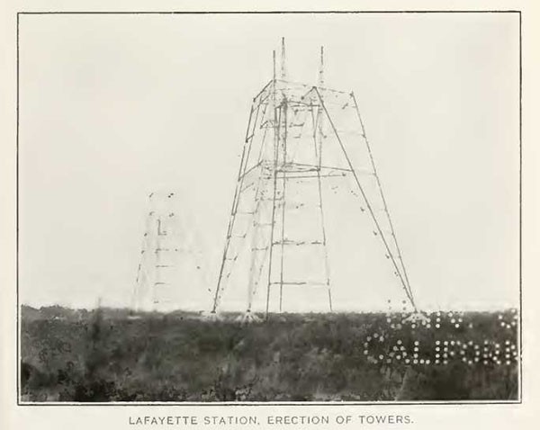 LAFAYETTE STATION, ERECTION OF TOWERS.
