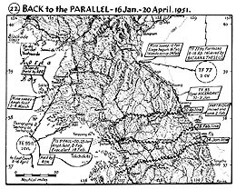 Map 22. Back to the Parallel, 16 January–20 April 1951.