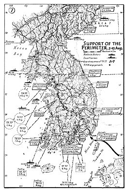 Map 7. Support of the Perimeter, 2–13 August 1950.