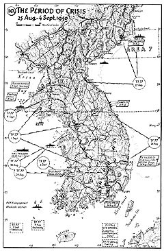 Map 10. The Period of Crisis, 25 August–4 September 1950.