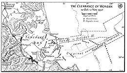 Map 16. The Clearance of Wonsan, 10 October–2 November 1950.