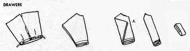 Drawing of how to fold a pair of drawers
