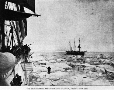 The Bear getting free from the ice pack, August 16th, 1898.