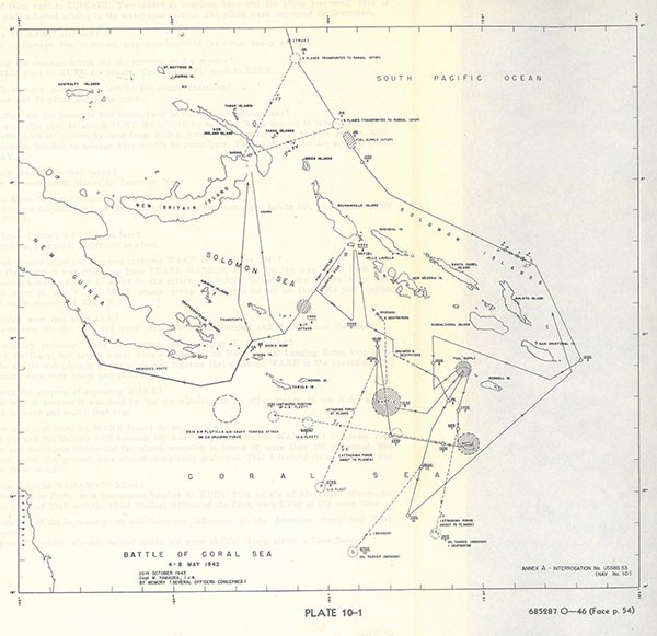 Plate 10-1: Map of the Battle of Coral Sea.