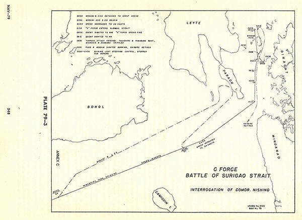 Plate 79-3: shows C Force at Battle of Surigao Strait, Annex C.