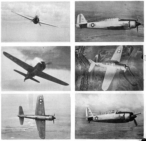 Six images of JUDY 33 Navy Dive Bomber.