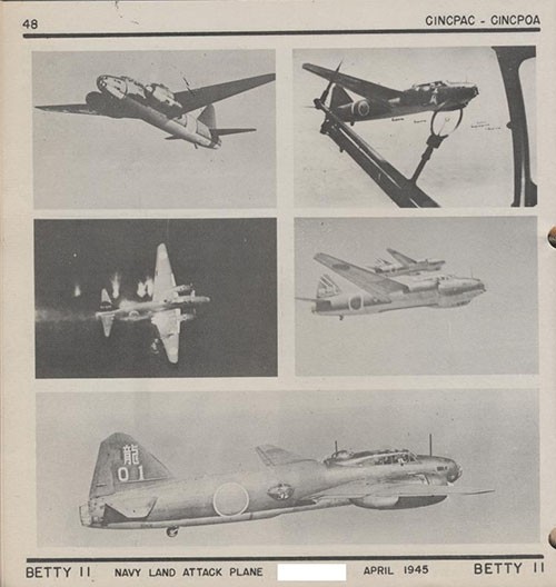 Five images of BETTY II Navy Land Attack Plane.