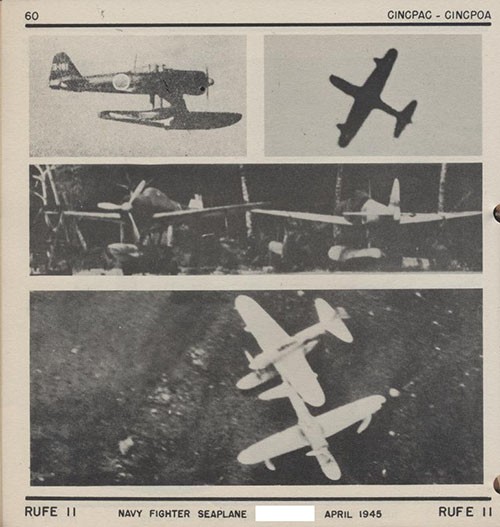 Four images of RUFE II Navy Fighter Seaplane.
