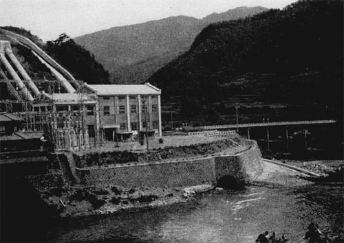 A powerhouse by a mountain stream in Kyushu.