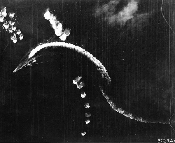 Akagi in an early phase of the Battle of Midway.
