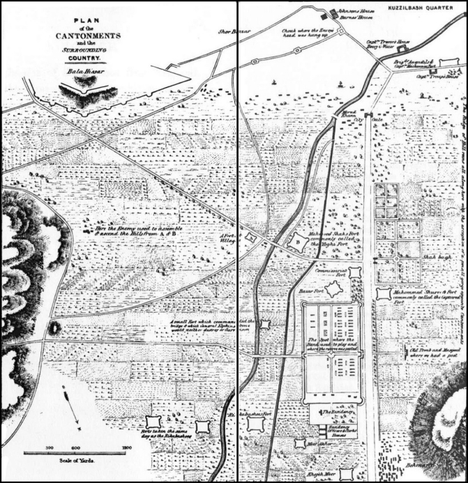 Plan of the Cantonments and the Surrounding Country--Bala Hissar