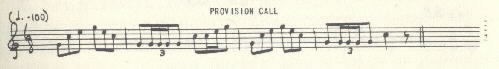 Image of musical score for Provision call.