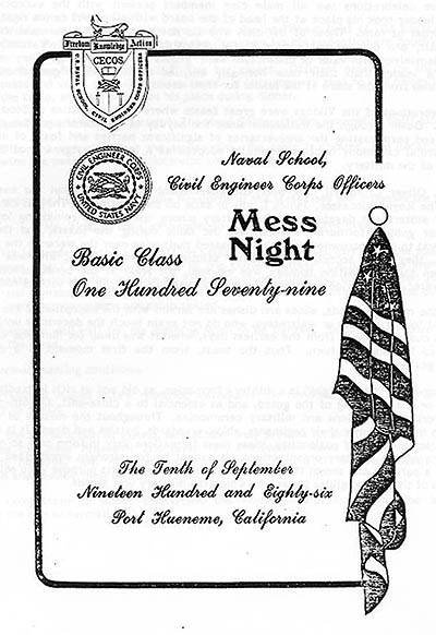 Example of Mess Night program cover.
