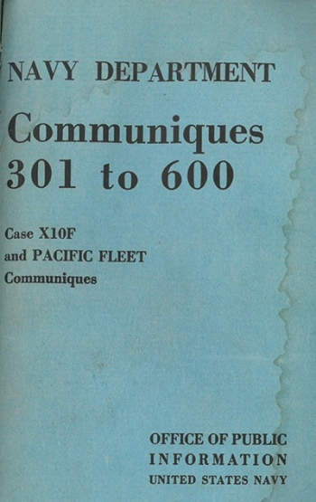 Cover image - Navy department Communiques 301 to 600