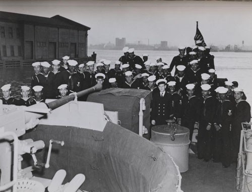 "Commissioning of USS PC-1264, New York, 25 April 1944."