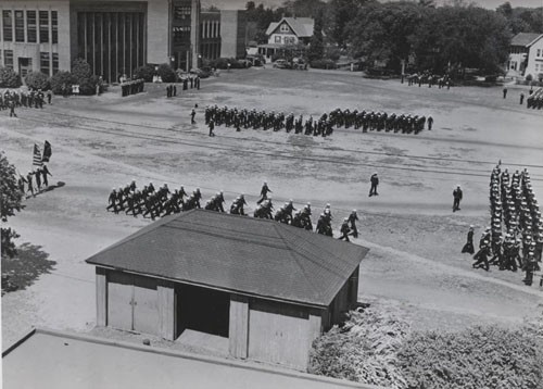 "Inspection Day Parade, Hampton Institute, Hampton, Virginia, under review of the Chief of Staff to the Commandant, Fifth Naval District."