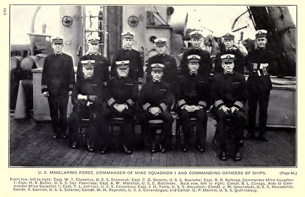 Commanding officers of U. S. Minelaying Force on board the San Francisco.